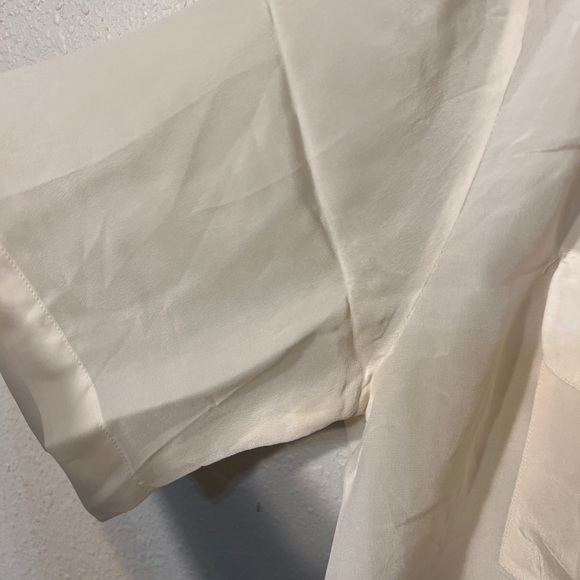 Vtg Epitomé 100% Silk Short Sleeve Blouse Cream Color Size 12 Woman’s W. Pocket - Picture 6 of 7